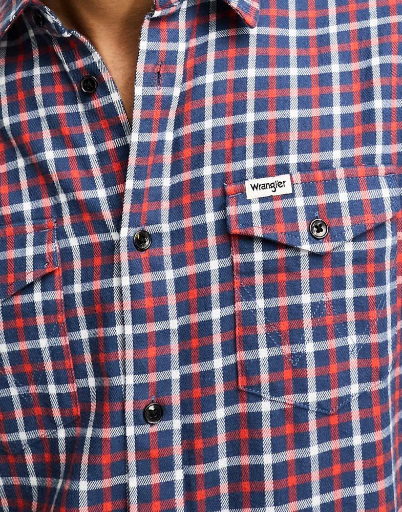 Wrangler long sleeve check shirt in navy商品第3张图片规格展示