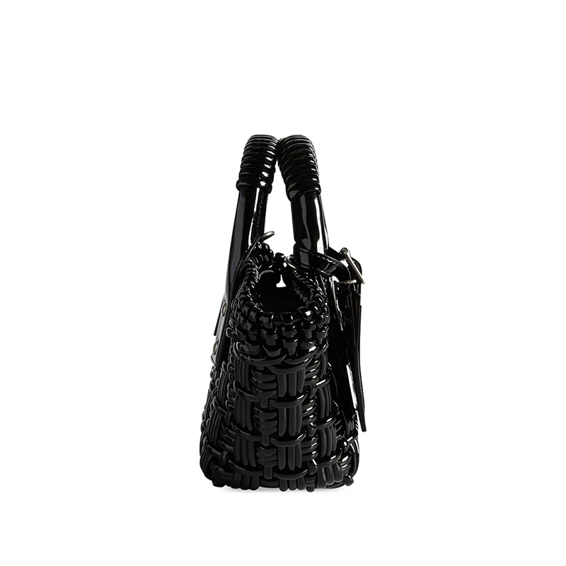 Balenciaga/巴黎世家 BISTRO系列 女士XXS号黑色漆皮人造皮革单肩斜挎手提篮6780282IE2Y1000 商品