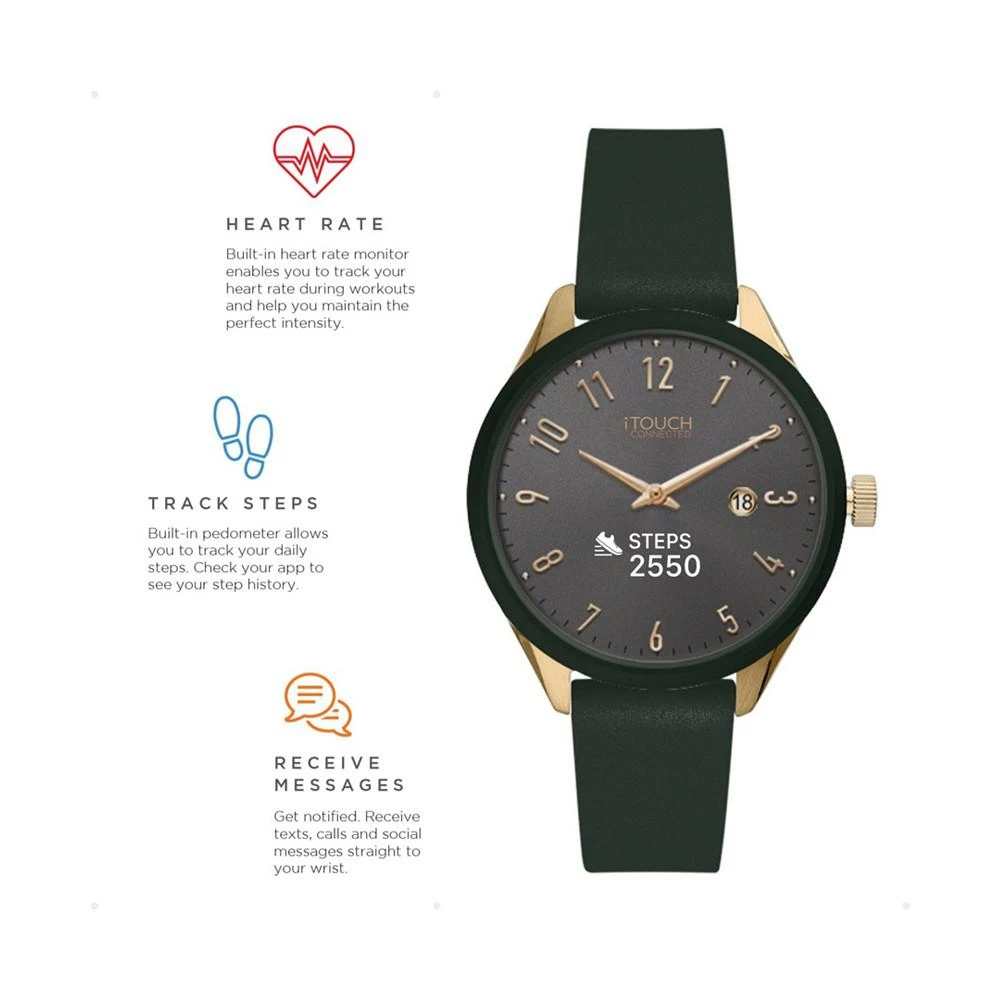 商品iTouch|Connected Unisex Olive Silicone Strap Smart Watch,价格¥933,第4张图片详细描述