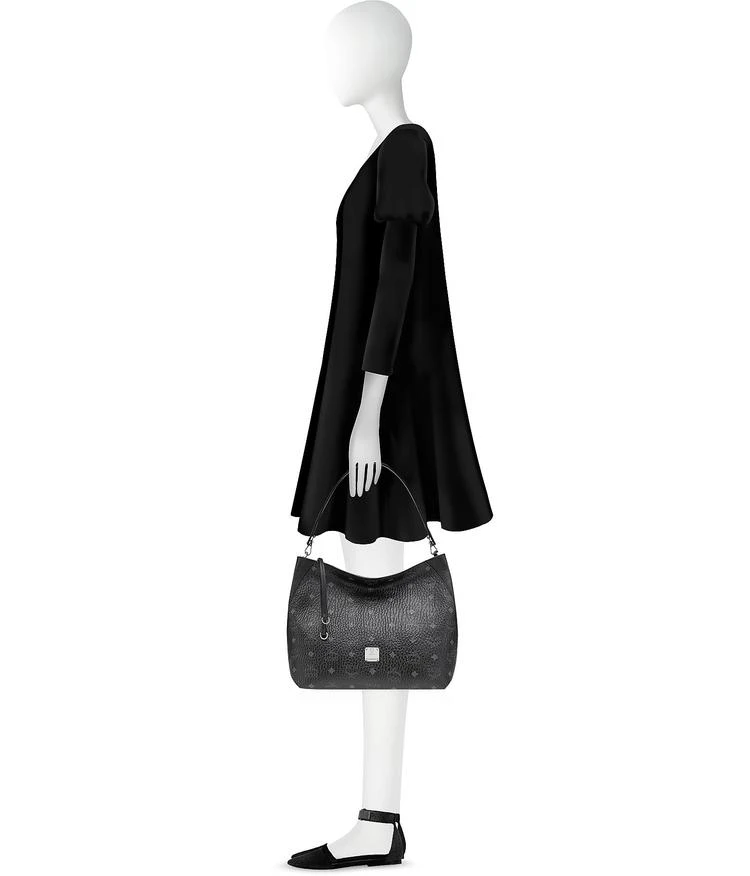 商品MCM|MCM Klara Visetos Black Medium Hobo Bag,价格¥5990,第4张图片详细描述
