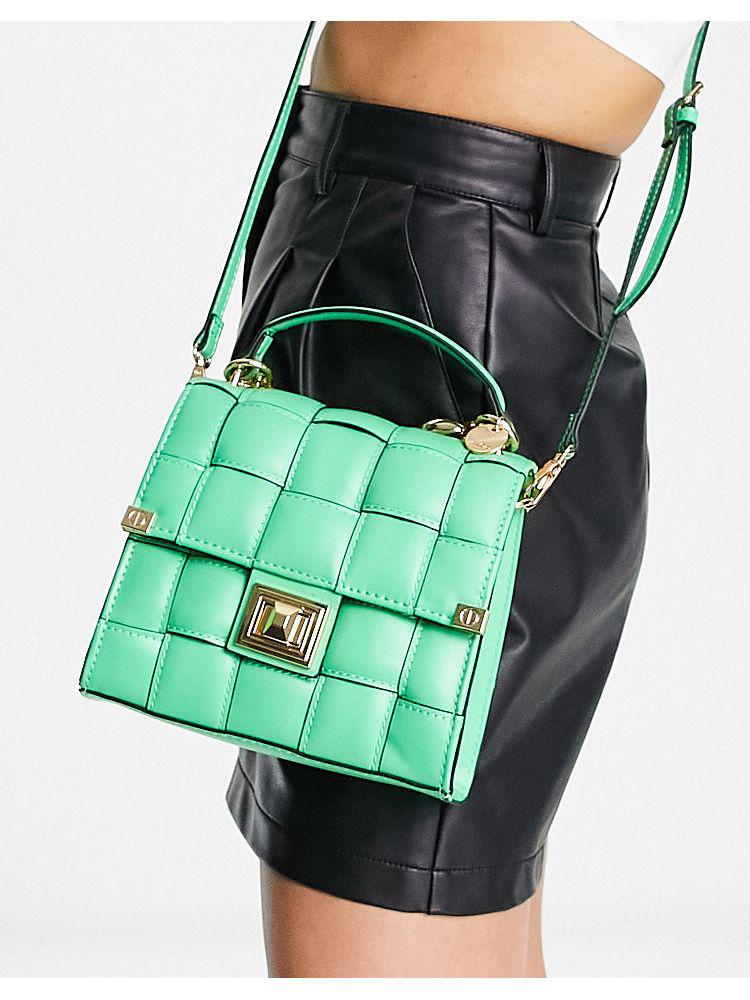 ALDO Palmata cross body bag in green weave with gold hardwear商品第4张图片规格展示