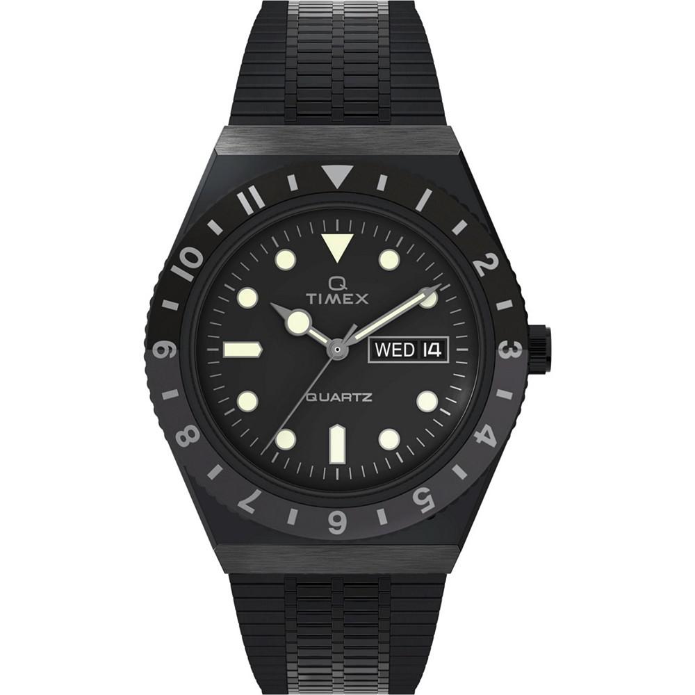 Men's Q Diver Inspired Black Stainless Steel Bracelet Watch 38mm商品第1张图片规格展示