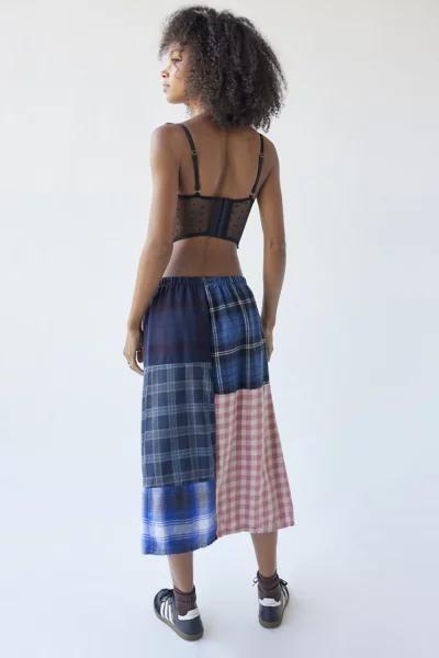 Urban Renewal Remade Plaid Pieced Midi Skirt商品第4张图片规格展示