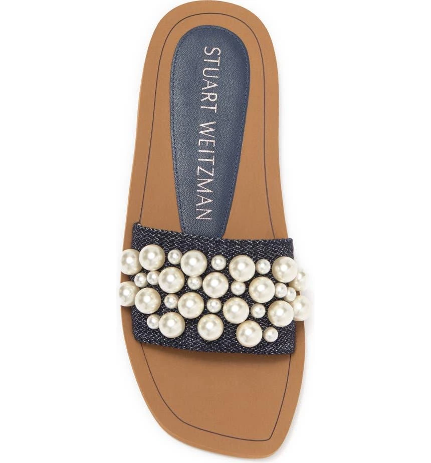 商品Stuart Weitzman|Goldie Imitation Pearl Slide,价格¥662,第4张图片详细描述