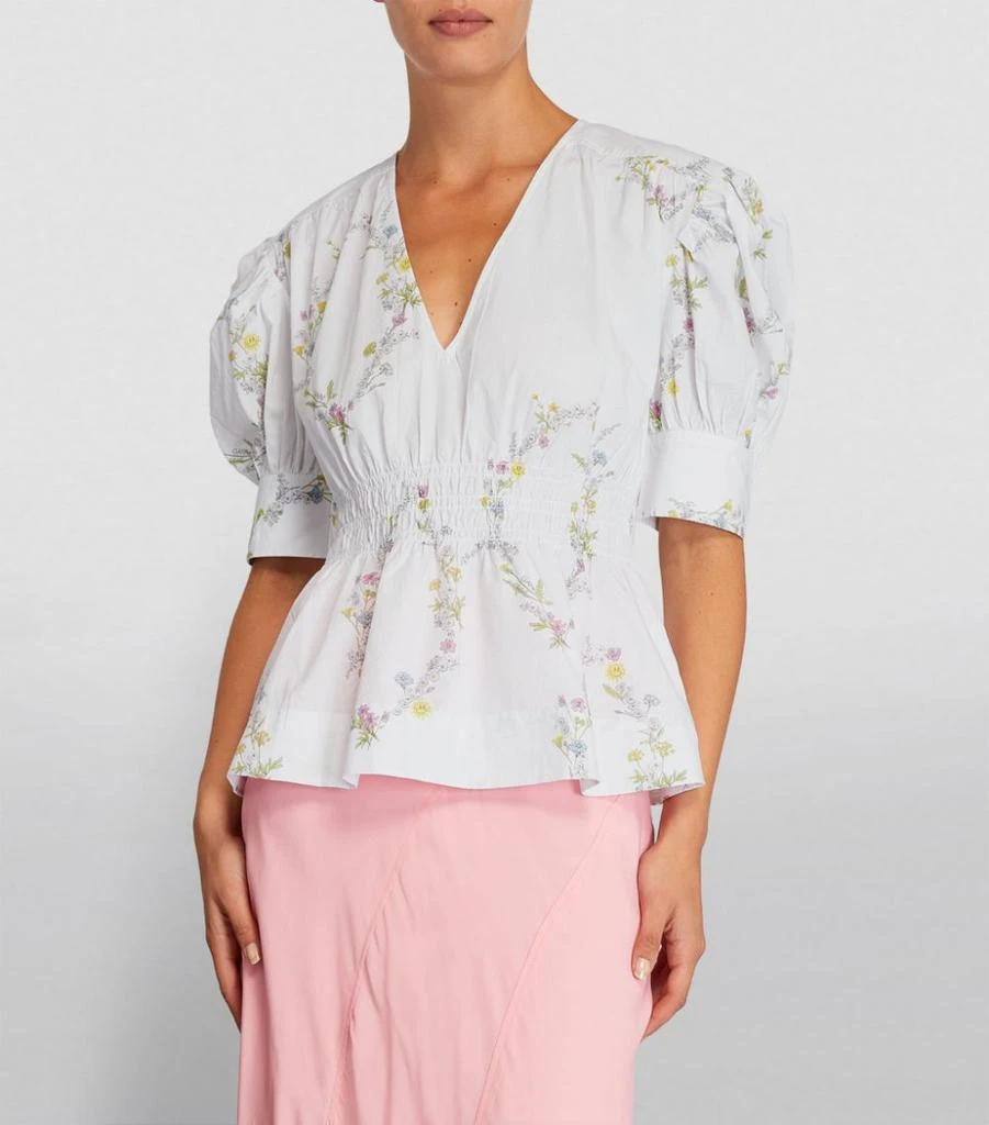 商品Ganni|Cotton Floral Top,价格¥1022,第3张图片详细描述