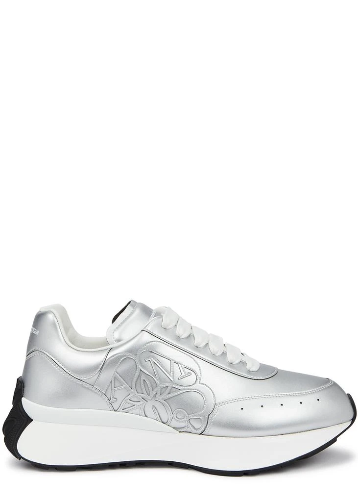 商品Alexander McQueen|Sprint Runner metallic leather sneakers,价格¥2599,第1张图片