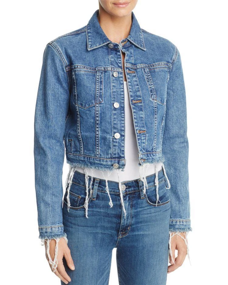 商品Hudson|Garrison Cropped Denim Jacket in Continuum,价格¥1545,第1张图片