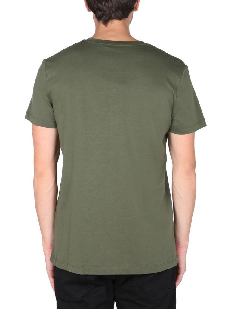 Balmain Men's  Green Cotton T Shirt商品第3张图片规格展示