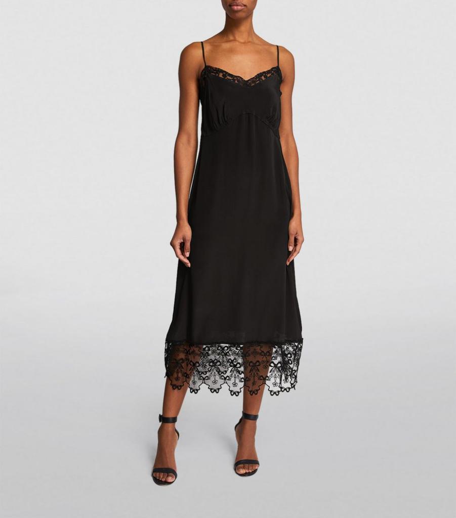 Lace-Trim Midi Dress商品第3张图片规格展示