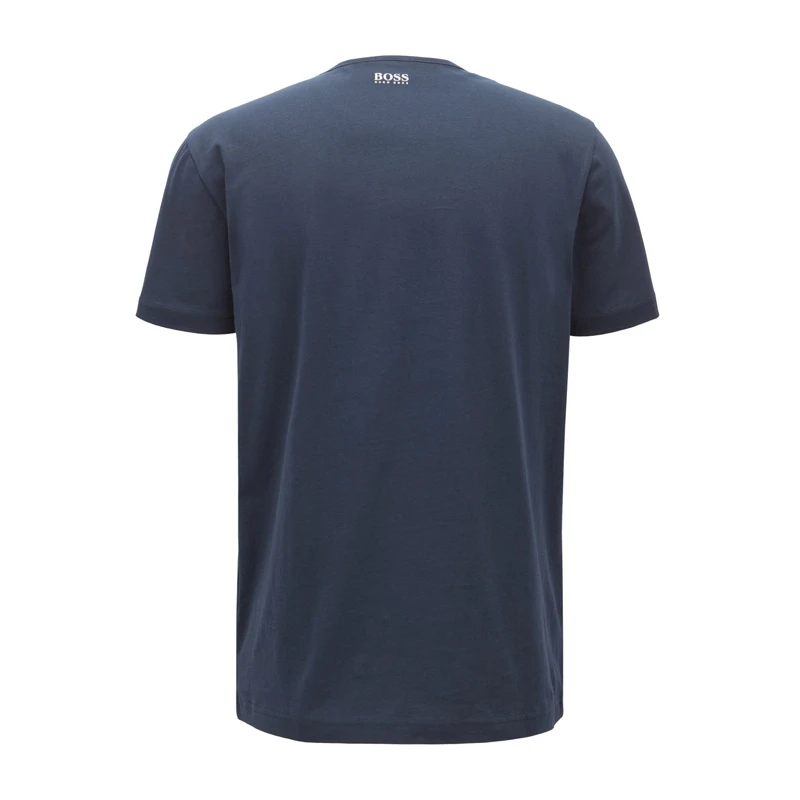 Hugo Boss 雨果博斯 男士深蓝色纯棉大logo印花圆领短袖休闲T恤 TEE1-182-6415-410 商品