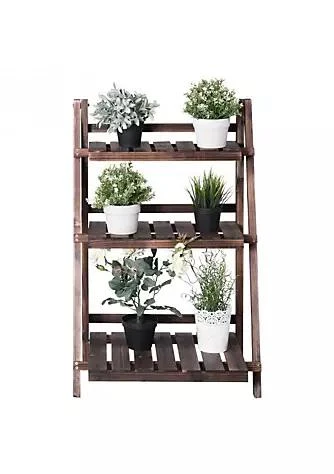 商品Costway|3 Tier Outdoor Wood Design Folding Display Flower Stand,价格¥479,第1张图片