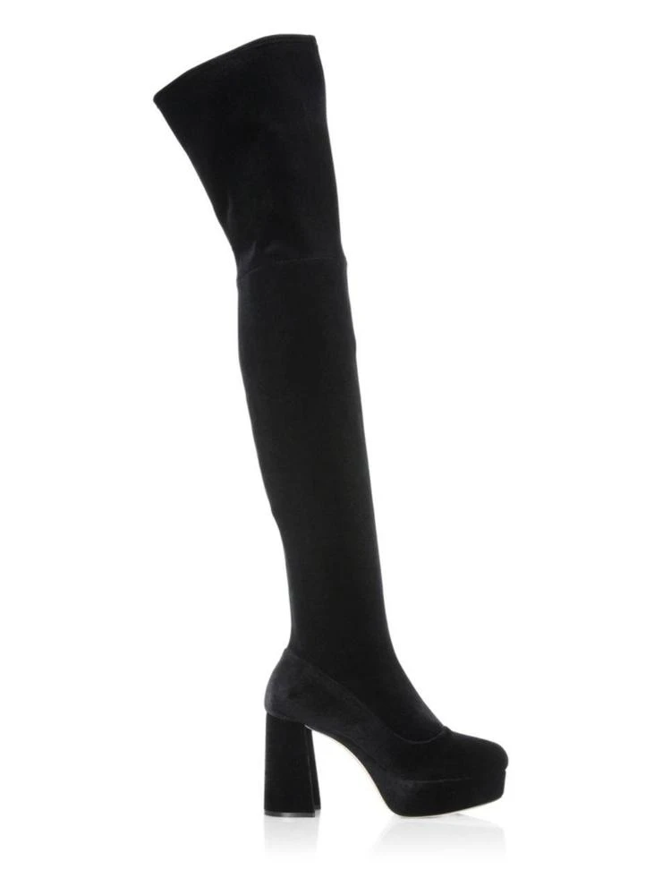 商品Miu Miu|Stretch Velvet Over-The-Knee Boots,价格¥2969,第4张图片详细描述