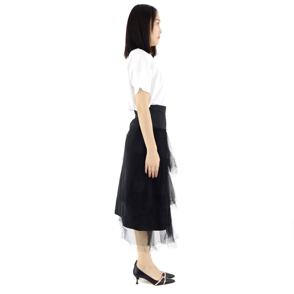 Ladies Black Tiered Tulle A-line Skirt商品第2张图片规格展示