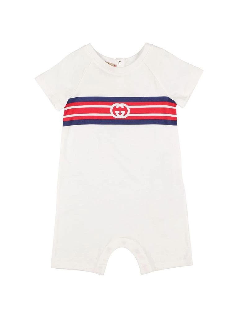 商品Gucci|Logo Print Cotton Romper,价格¥1949,第1张图片