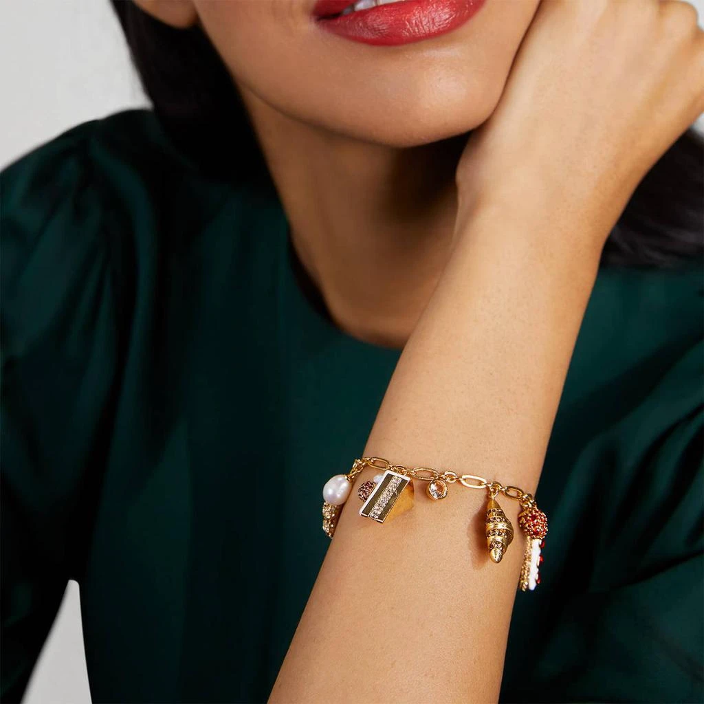 商品Kate Spade|Kate Spade New York Croissant Gold-Tone Charm Bracelet,价格¥1520,第2张图片详细描述