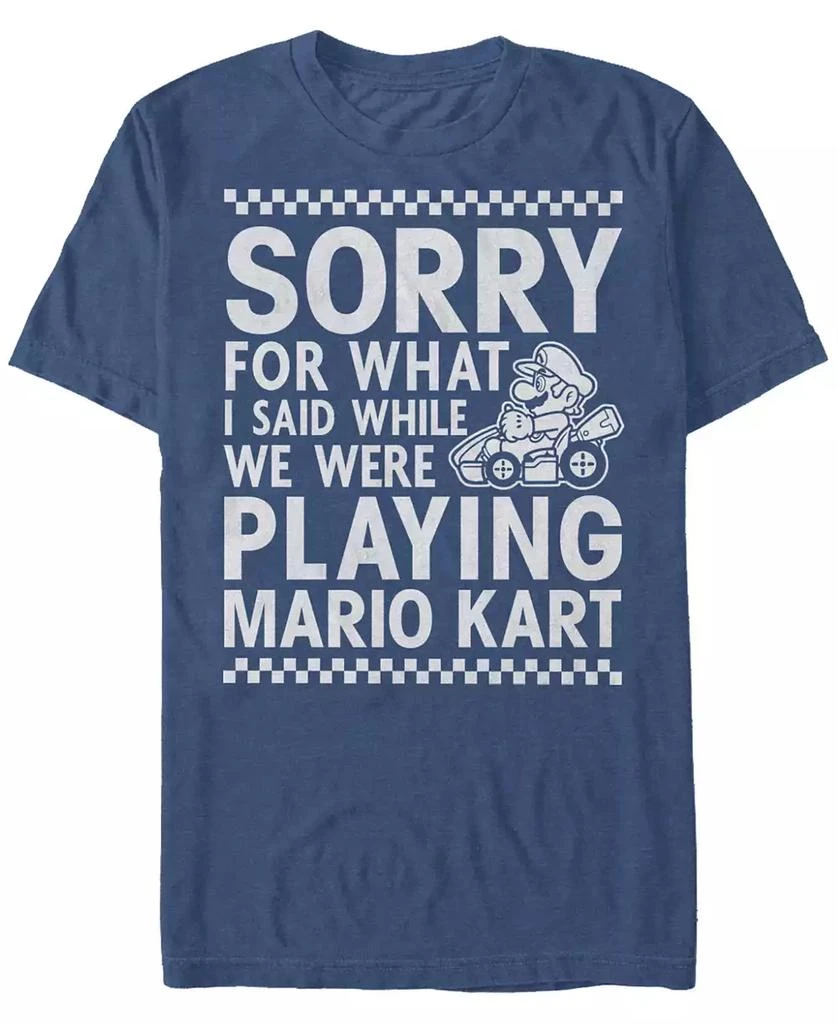 商品Nintendo|Nintendo Men's Mario Kart I Didn't Mean It While Playing Apology Short Sleeve T-Shirt,价格¥186,第1张图片