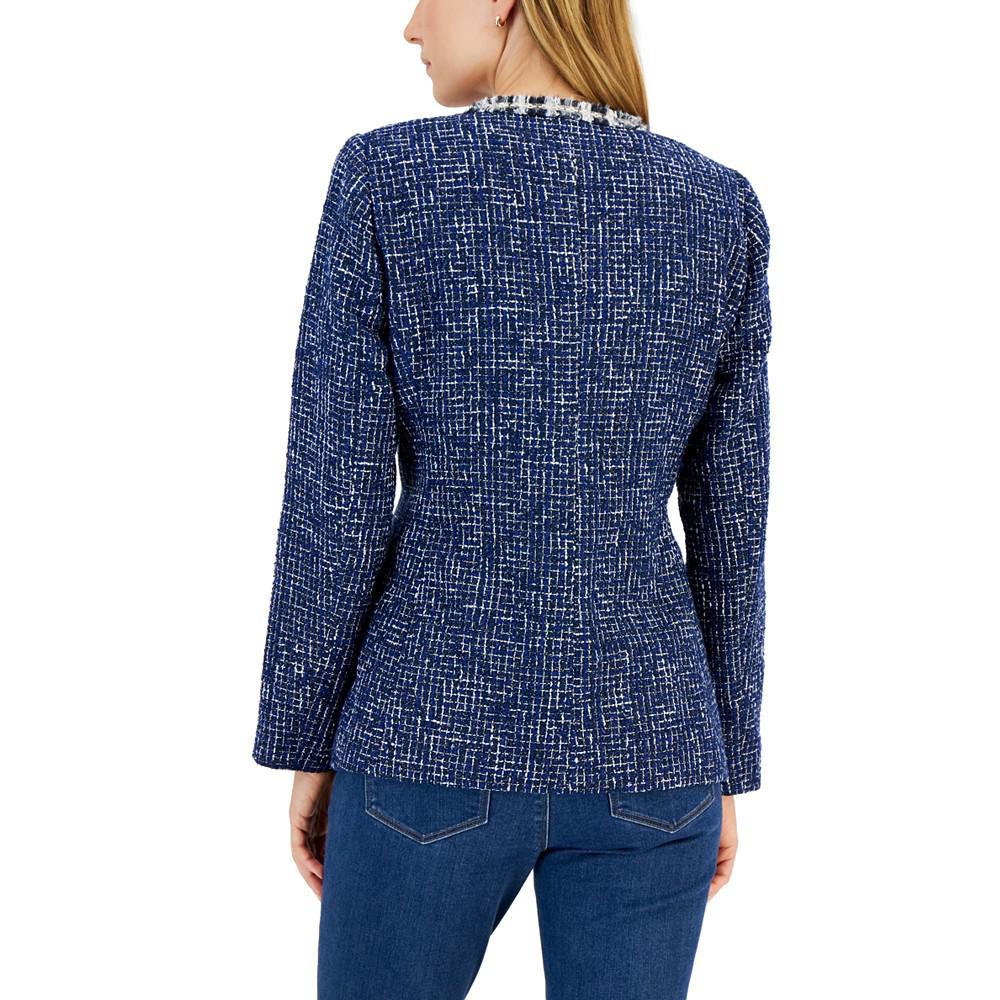 Women's Tweed Collarless Patch-Pocket Jacket, Created for Macy's商品第3张图片规格展示