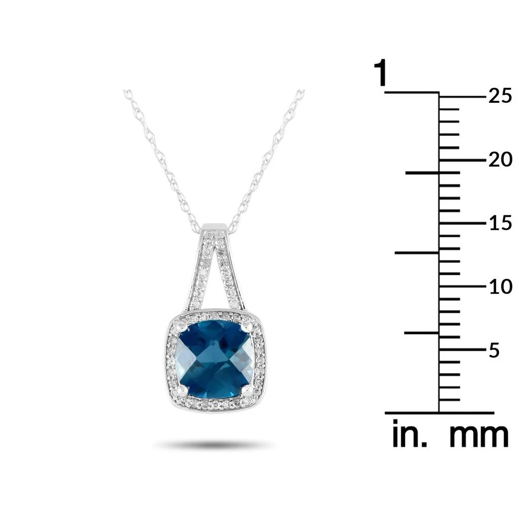 商品LB Exclusive|14K White Gold 0.12ct Diamond and Blue Topaz Necklace PD4-16273WBT,价格¥2383,第4张图片详细描述