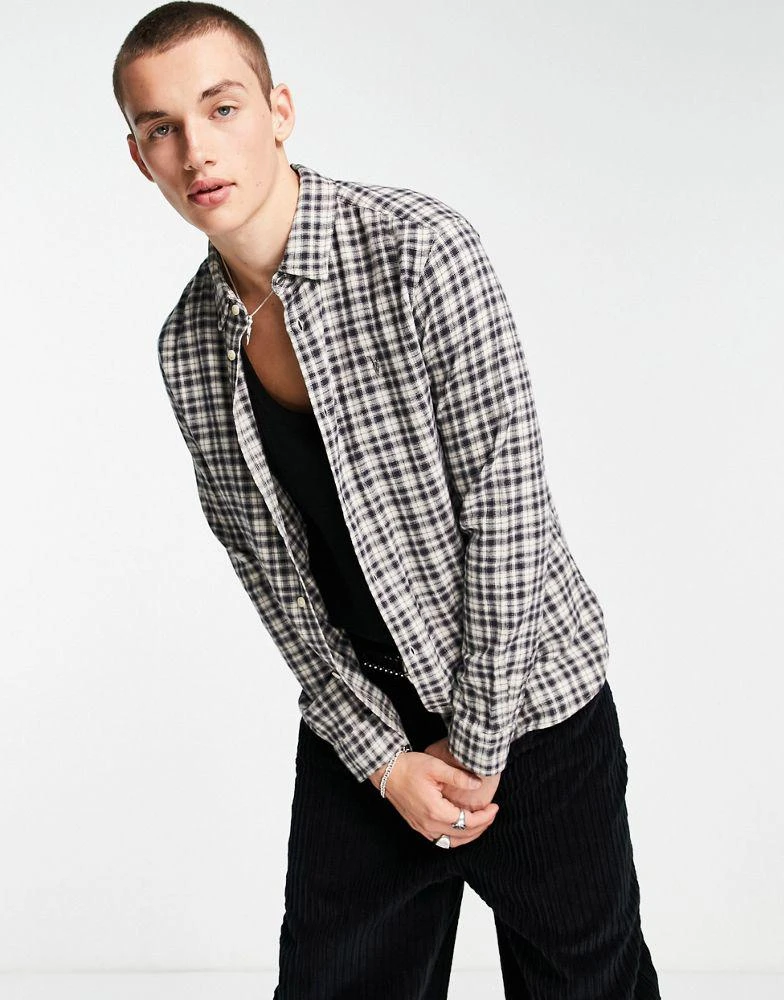 商品ALL SAINTS|AllSaints Lexington long sleeve check shirt in ecru,价格¥531,第1张图片