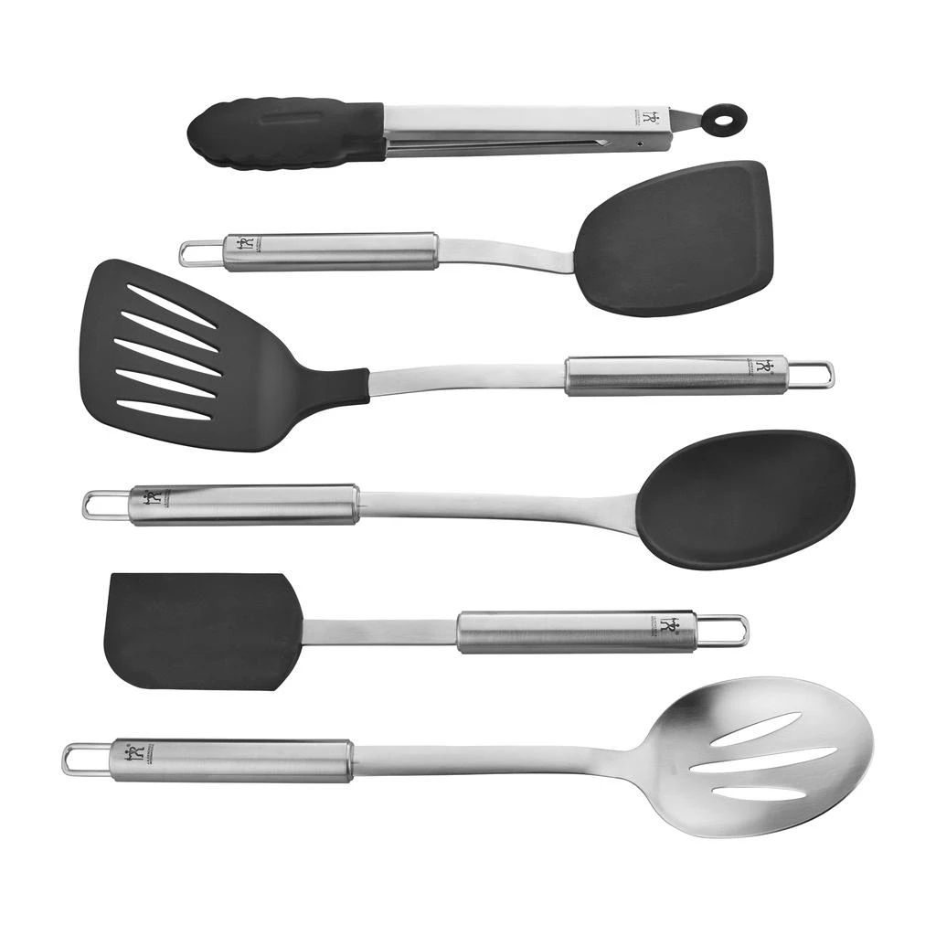 商品Henckels|Henckels Cooking Tools 6-PC Kitchen Gadgets Sets with Spatula, Tongs, Cooking Spoon, 18/10 STAINLESS STEEL,价格¥634,第3张图片详细描述