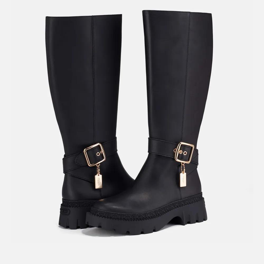 Coach James Buckle Detail Leather Knee High Boots商品第5张图片规格展示