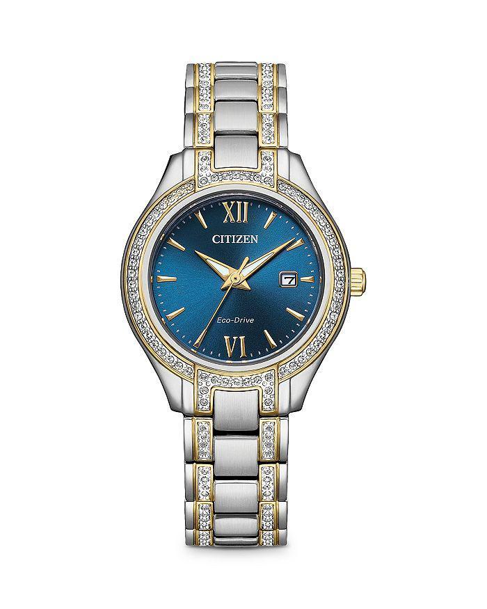 商品Citizen|Women's Crystal-Accent Stainless Steel Bracelet Watch, 30mm,价格¥2155-¥2321,第1张图片