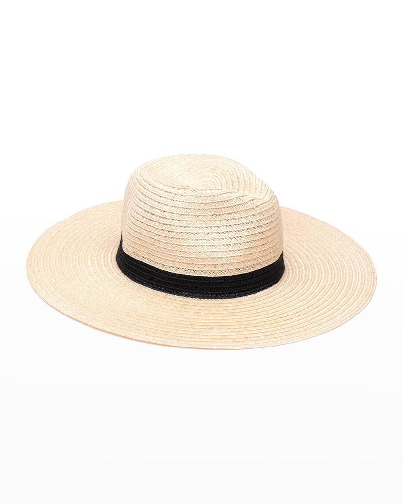 Emmanuelle Bicolor Wide-Brim Fedora Hat商品第1张图片规格展示