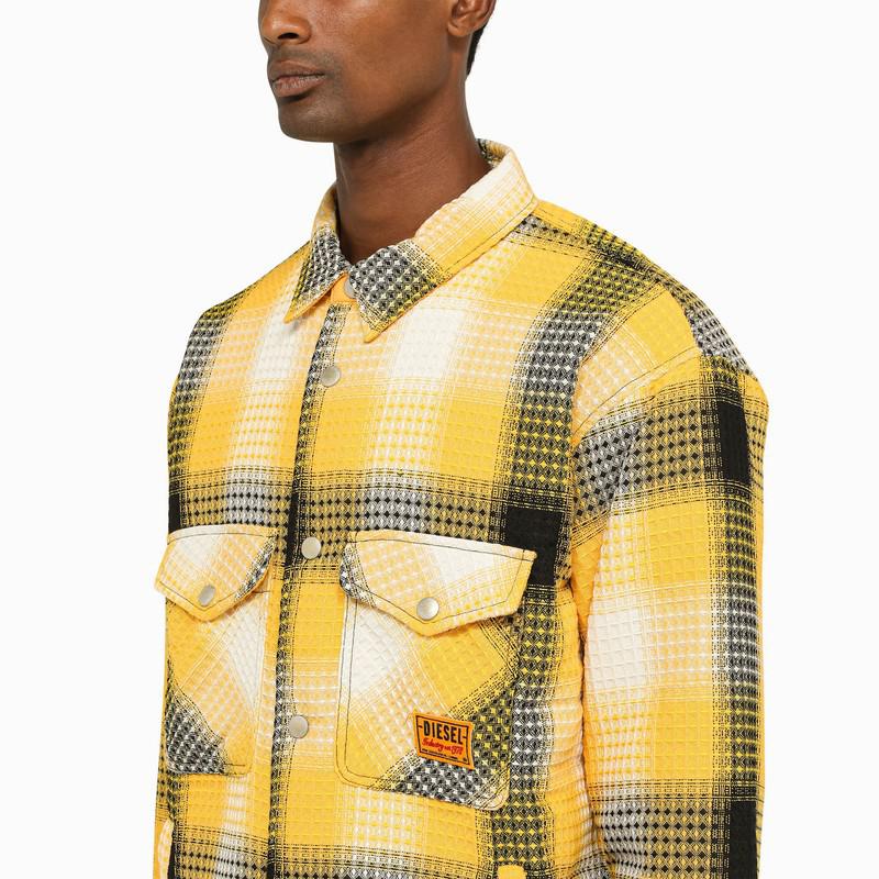 Yellow checked casual shirt商品第4张图片规格展示