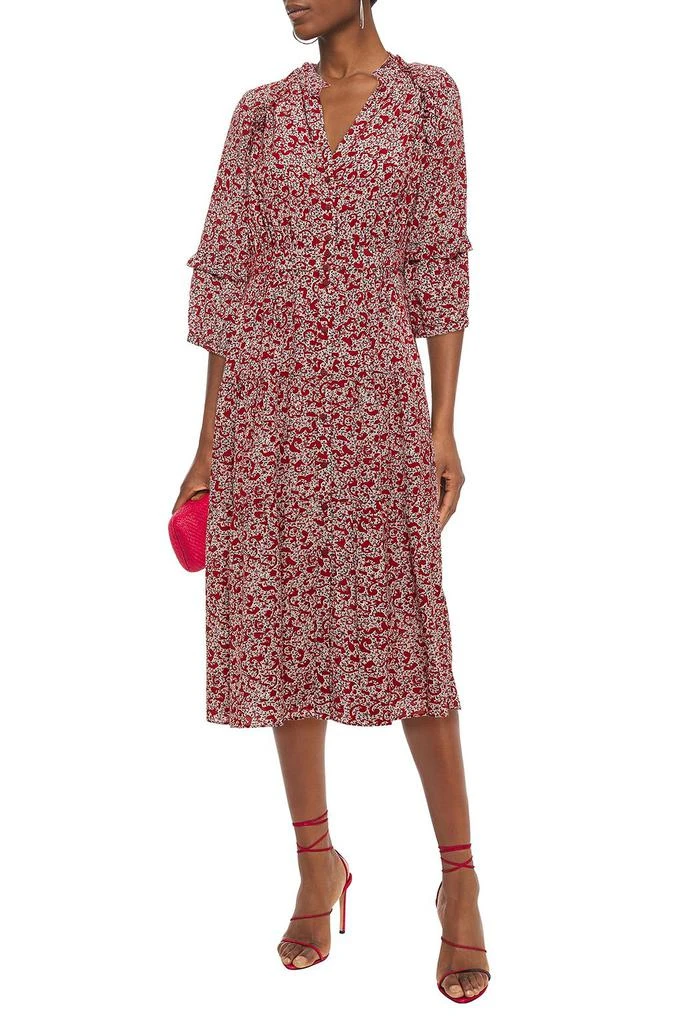 商品ba&sh|Claire ruffle-trimmed printed crepe midi dress,价格¥787,第2张图片详细描述