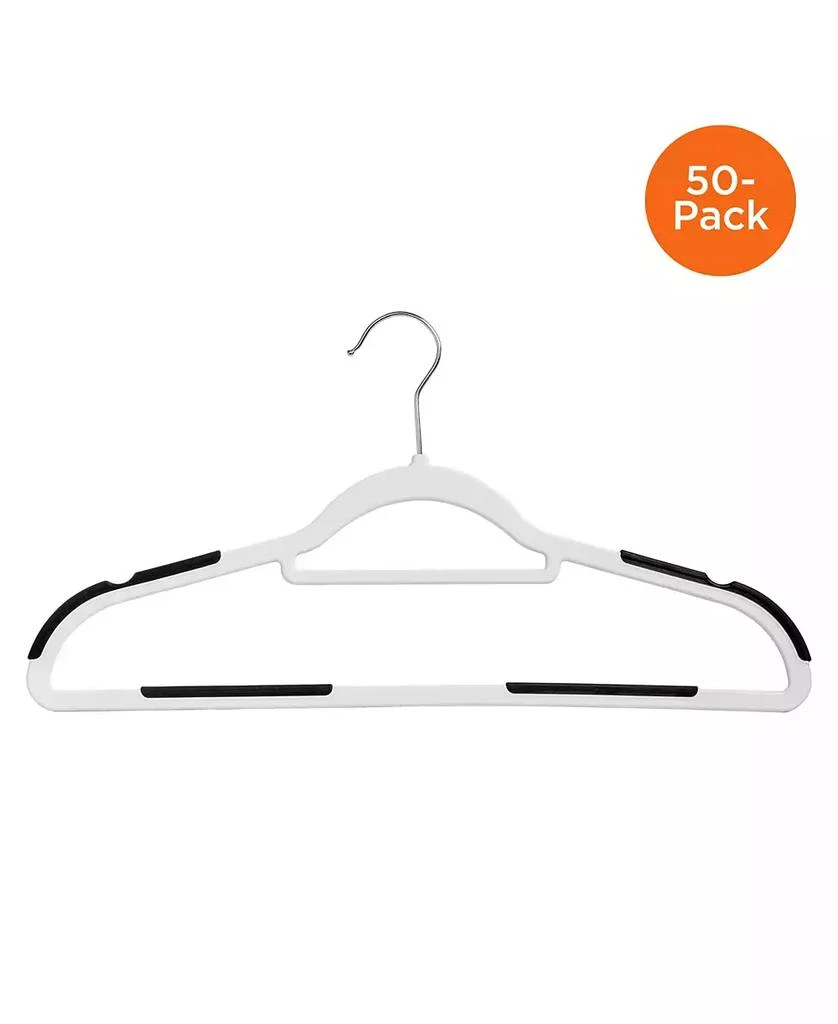 商品Honey Can Do|50-Pack Slim Plastic Hangers with Anti-Slip Rubber Grips,价格¥591,第1张图片