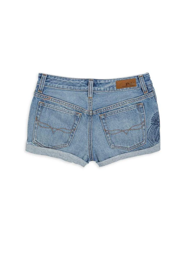 商品Ralph Lauren|Little Girl's & Girl's Embroidered Denim Shorts,价格¥148,第2张图片详细描述