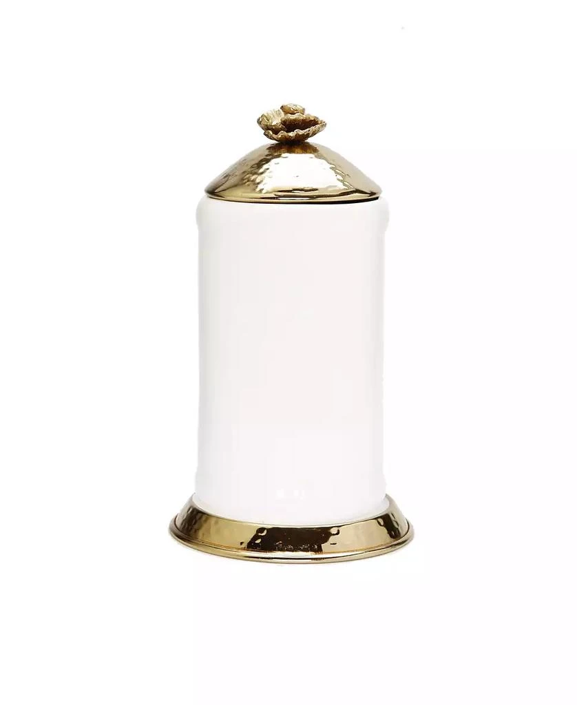商品Classic Touch|Glass Canister Hammered Lid and Base Flower Knob Set, 2 Piece,价格¥438,第1张图片