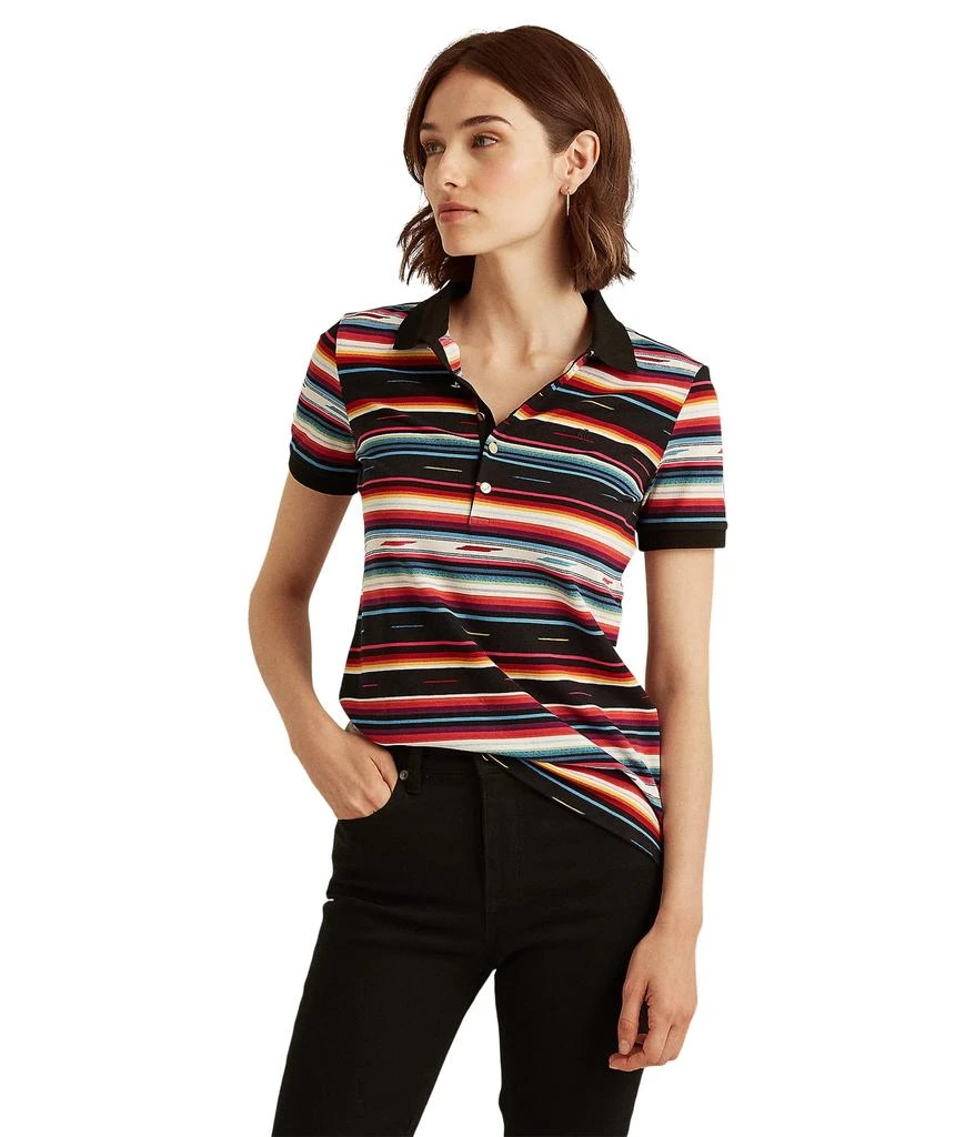 商品Ralph Lauren|Petite Striped Piqué Polo Shirt,价格¥375,第1张图片