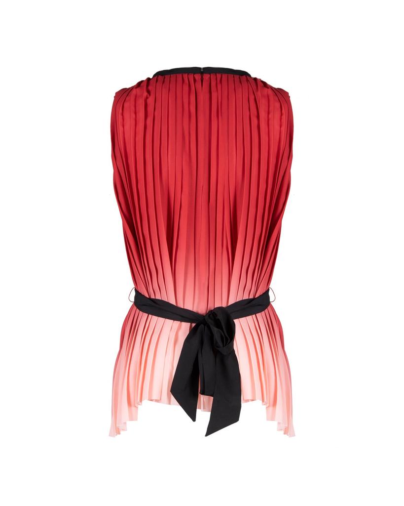 Karl Lagerfeld Pleated Ombre Belted-Waist Top商品第2张图片规格展示