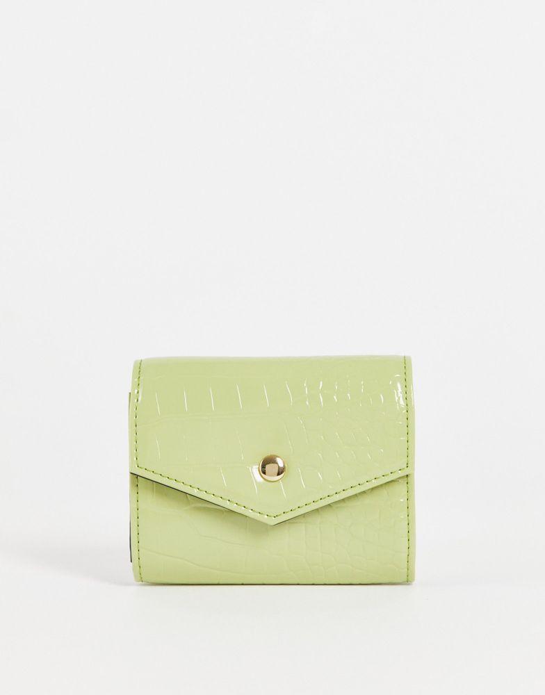 商品ASOS|ASOS DESIGN envelope purse in green croc,价格¥103,第1张图片