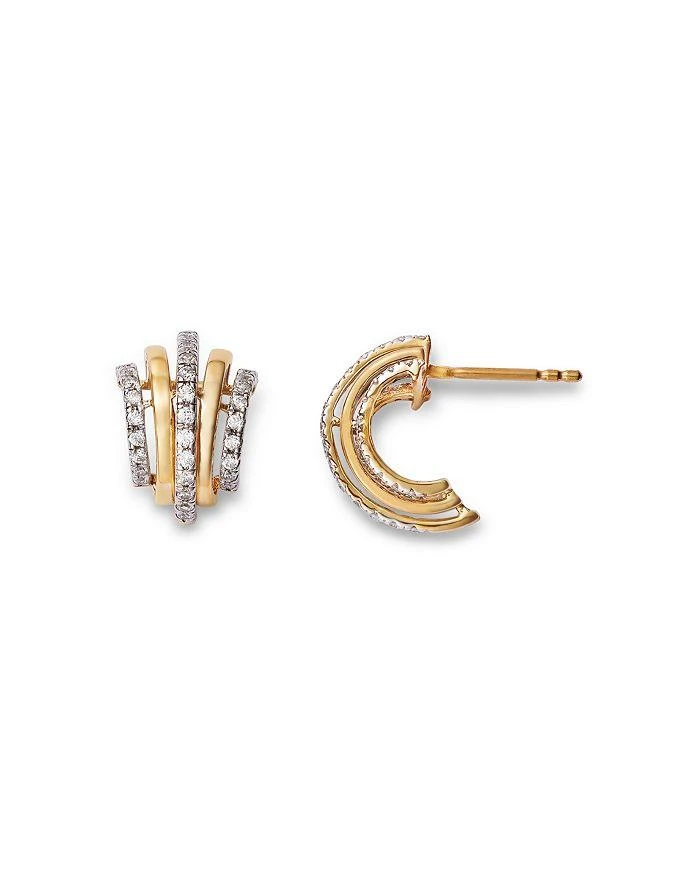 商品Bloomingdale's|Diamond Multi Row Hoop Earrings in 14K Yellow Gold, 0.50 ct. t.w.,价格¥16442,第3张图片详细描述