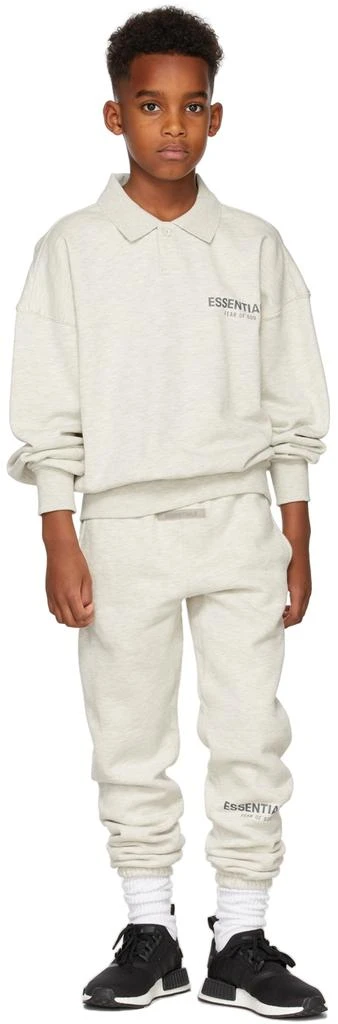 商品Essentials|Kids Off-White French Terry Long Sleeve Polo,价格¥291,第1张图片