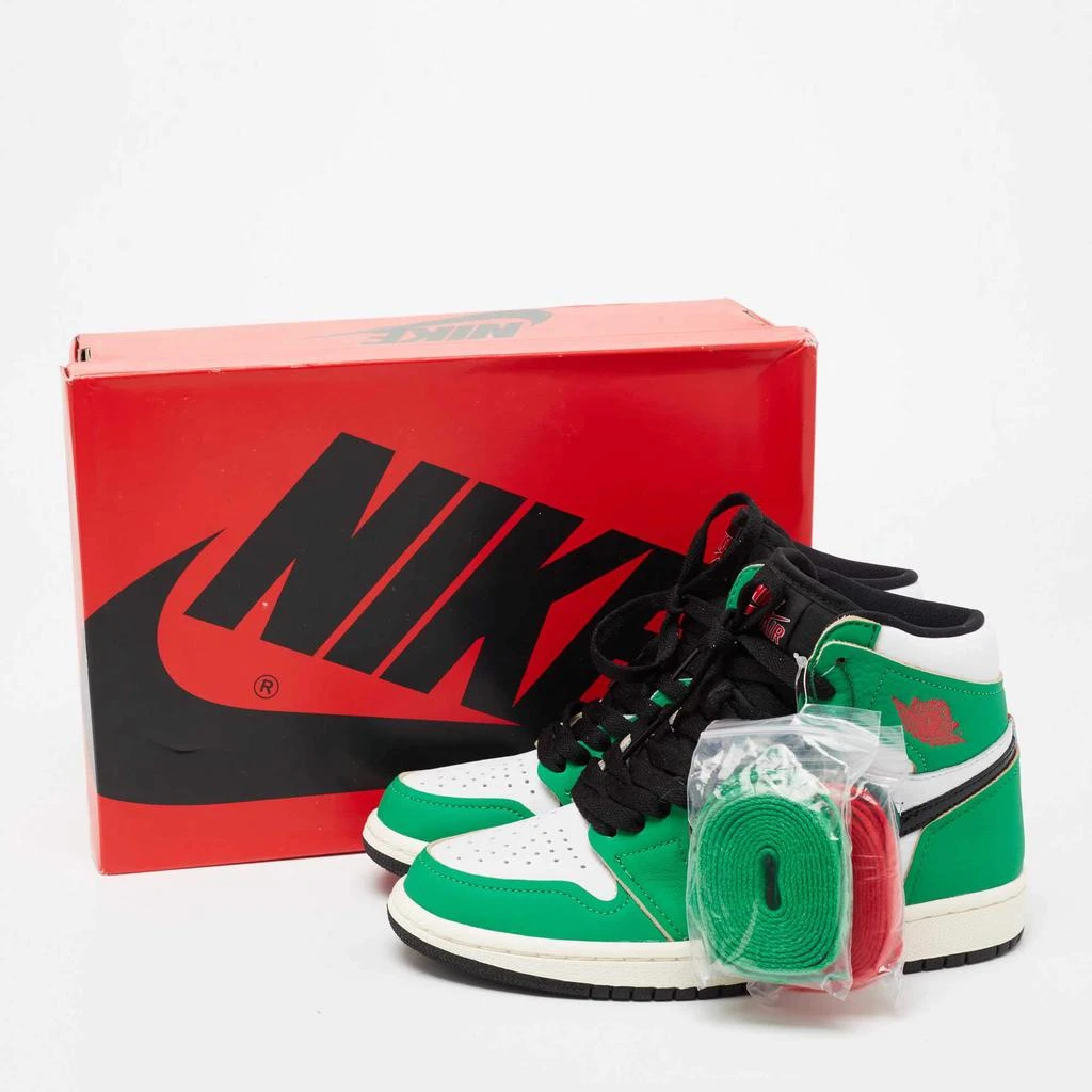 Air Jordans Green/White Leather 1 Retro High Top Sneakers Size 38.5 商品
