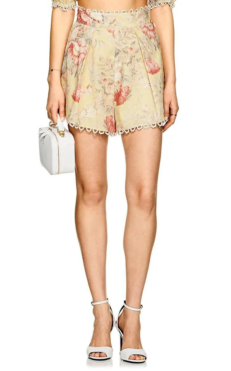 商品Zimmermann|Floral Linen-Cotton Shorts,价格¥663,第1张图片