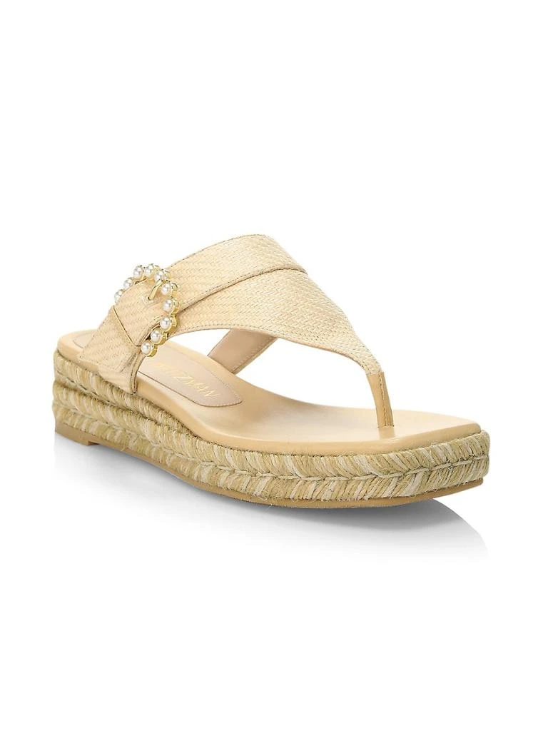 商品Stuart Weitzman|Pearl Buckle Espadrille Sandals,价格¥1307,第2张图片详细描述