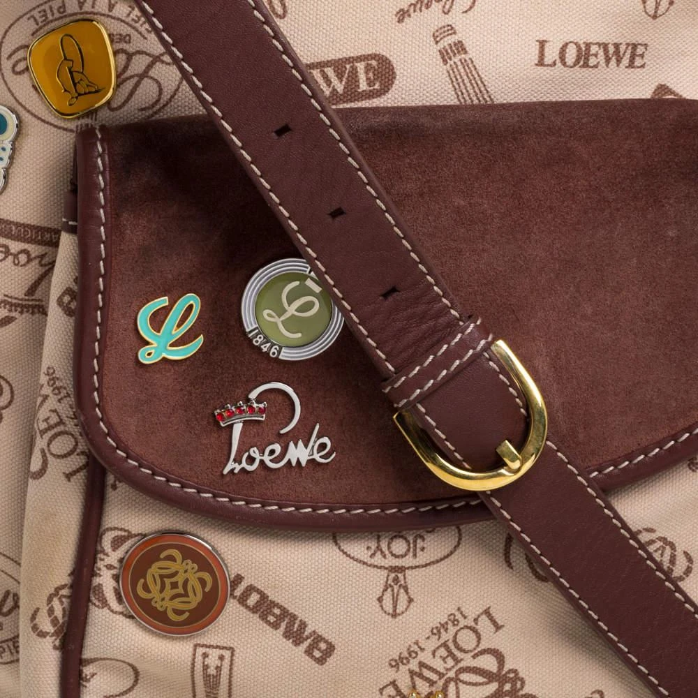 商品[二手商品] Loewe|Loewe Tri Color Canvas,Nubuck and Leather 160th Anniversary Messenger Bag,价格¥2040,第5张图片详细描述