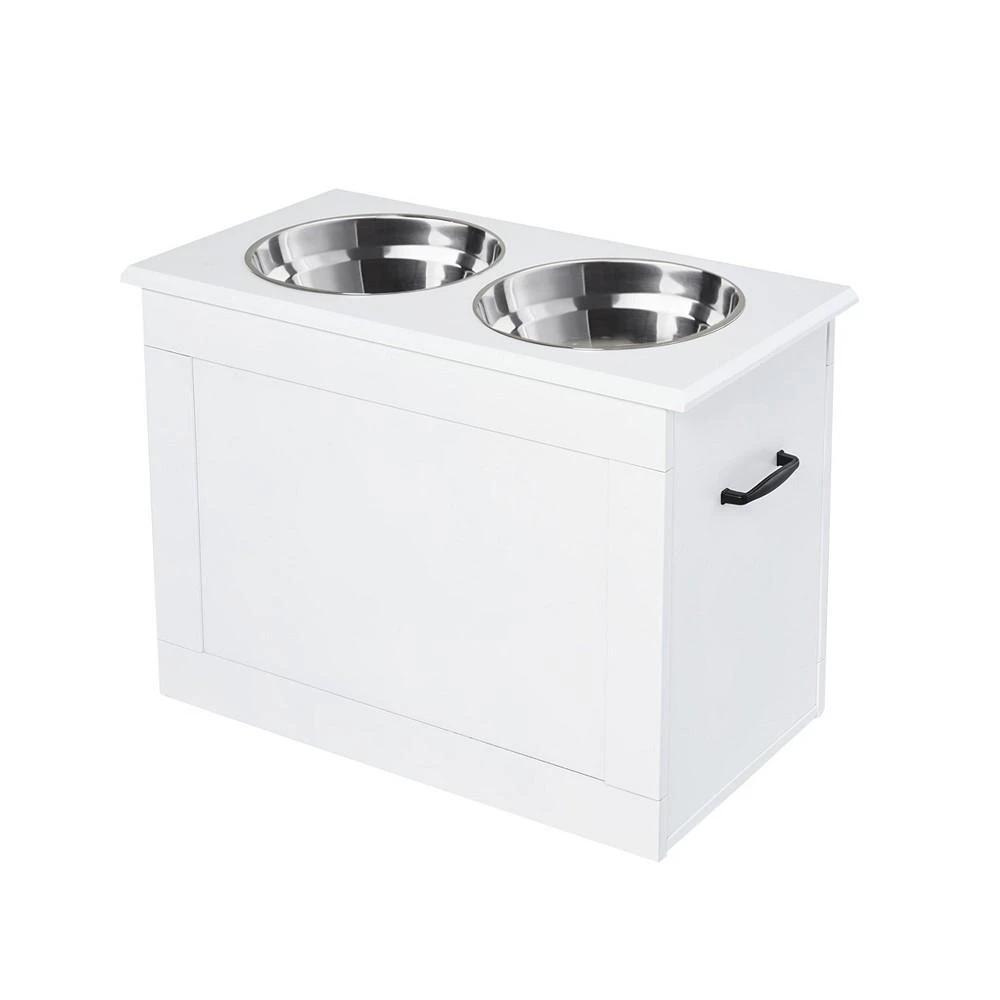 商品PawHut|Stainless Steel Raised Pet Bowl Feeding Station with Storage,价格¥726,第1张图片