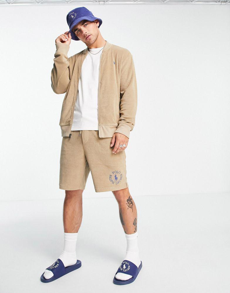 商品Ralph Lauren|Polo Ralph Lauren x ASOS exclusive collab bomber jacket with back logo in tan,价格¥949,第6张图片详细描述
