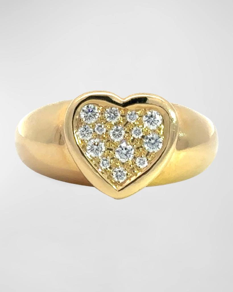 商品Stevie Wren|18K Yellow Gold Baby Love Heart Pave Gypsy Band Ring,价格¥37830,第1张图片