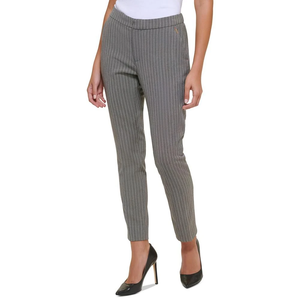 商品Tommy Hilfiger|Women's Striped Mid-Rise Slim-Leg Pants,价格¥746,第3张图片详细描述