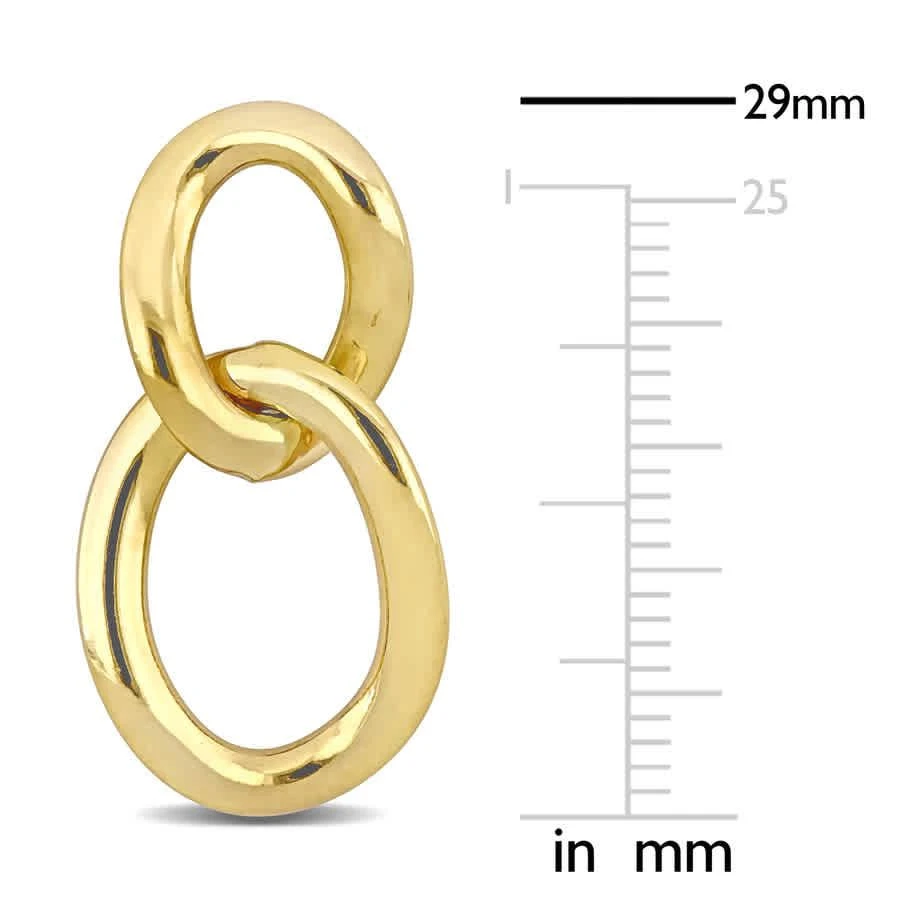 商品Amour|Open Oval Double Link Earrings In 10K Yellow Gold,价格¥1374,第2张图片详细描述