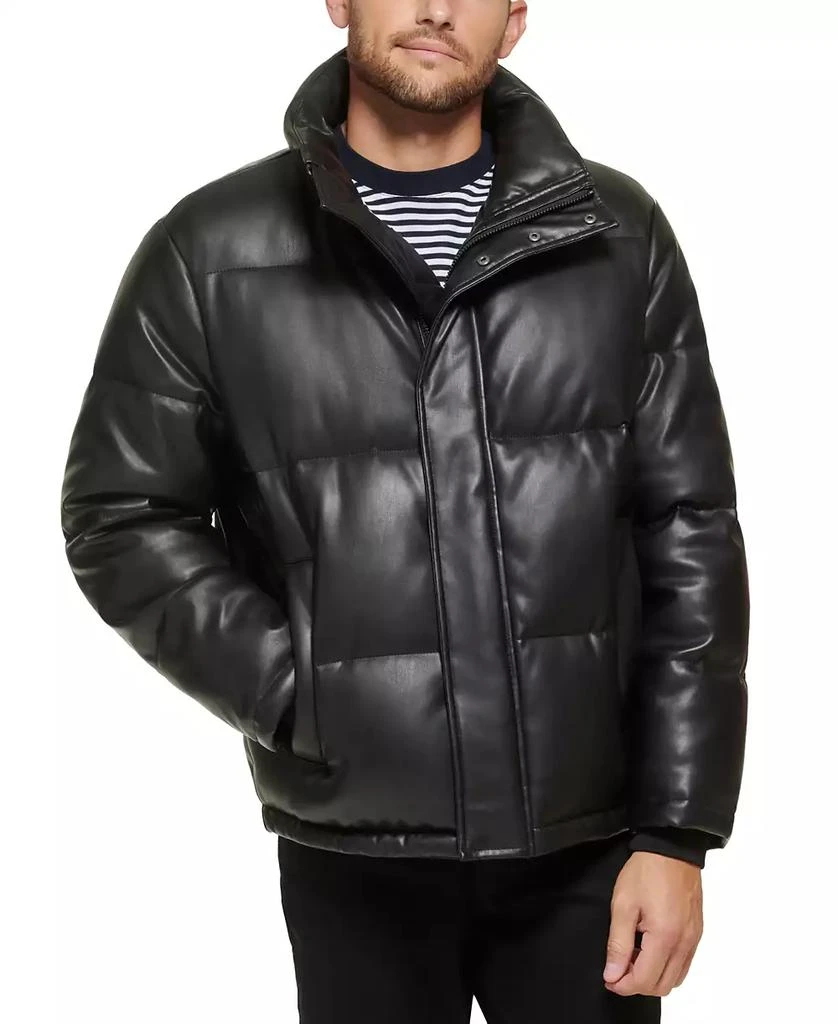 商品Calvin Klein|Men's Faux Leather Classic Puffer Jacket,价格¥789,第1张图片