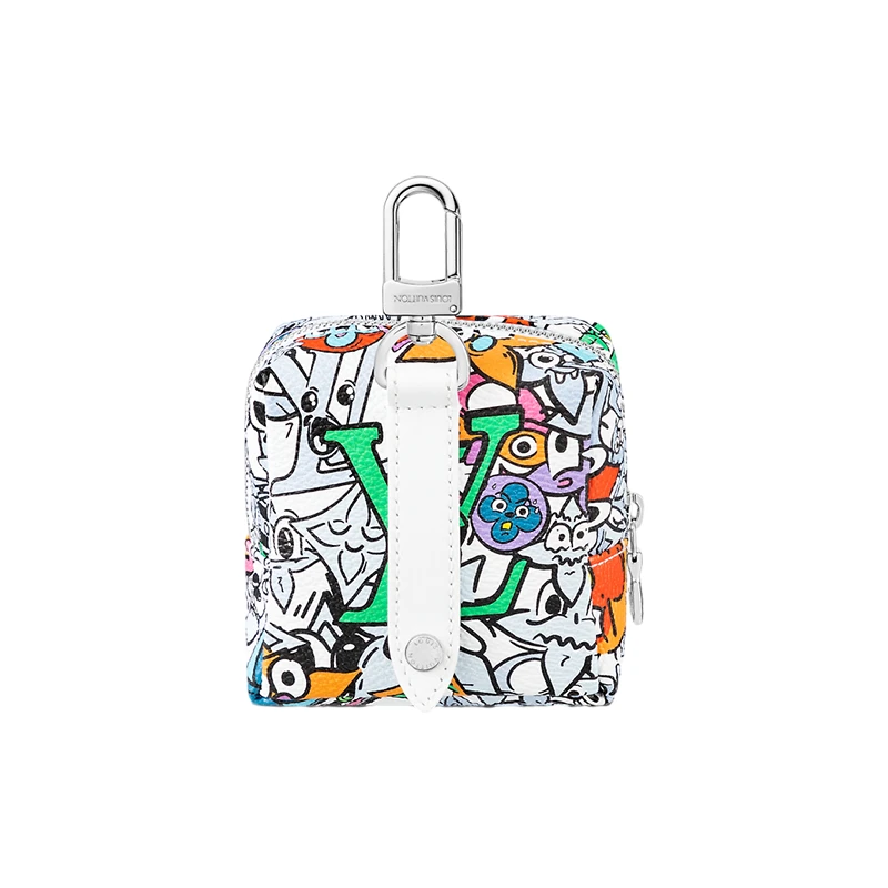 商品Louis Vuitton|【预售十天】路易威登 23新款 男士白色帆布配皮涂鸦交织字母方形钥匙包 M01049,价格¥4292,第5张图片详细描述