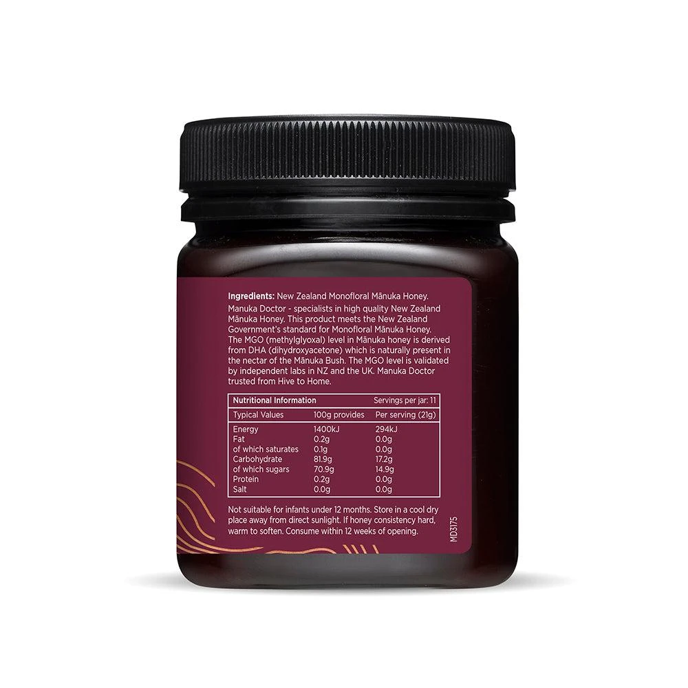 商品Manuka Doctor|1100 MGO Manuka Honey 250g - Monofloral,价格¥992,第4张图片详细描述