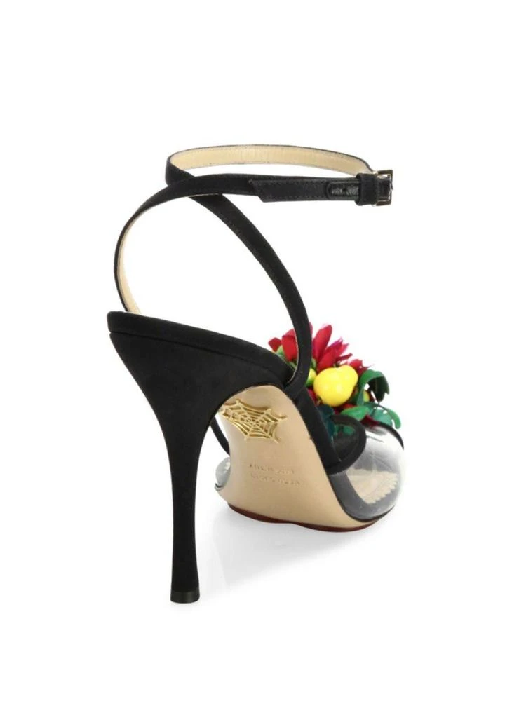 商品Charlotte Olympia|热带花朵丝绸系带高跟凉鞋,价格¥2207,第2张图片详细描述